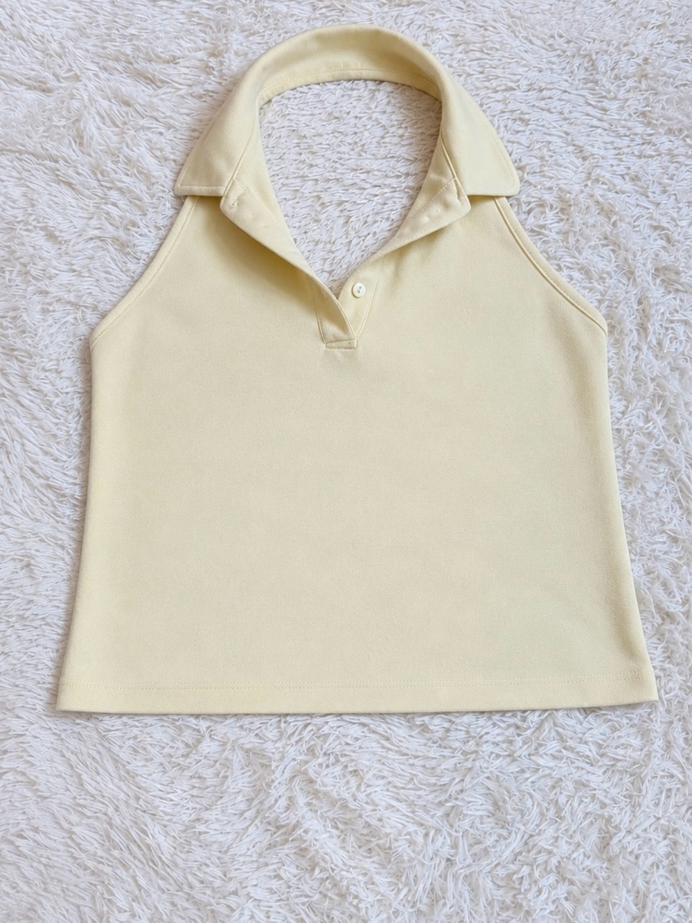 Moda International Pale Yellow Halter Polo Camisole